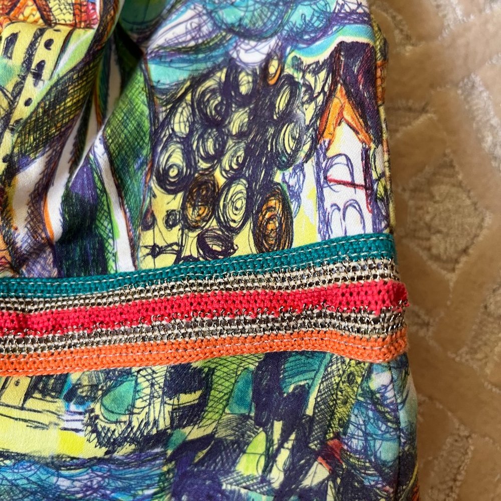 Weston Women's Large Peplum Sleeveless Multicolored Top - Picture 2 of 13